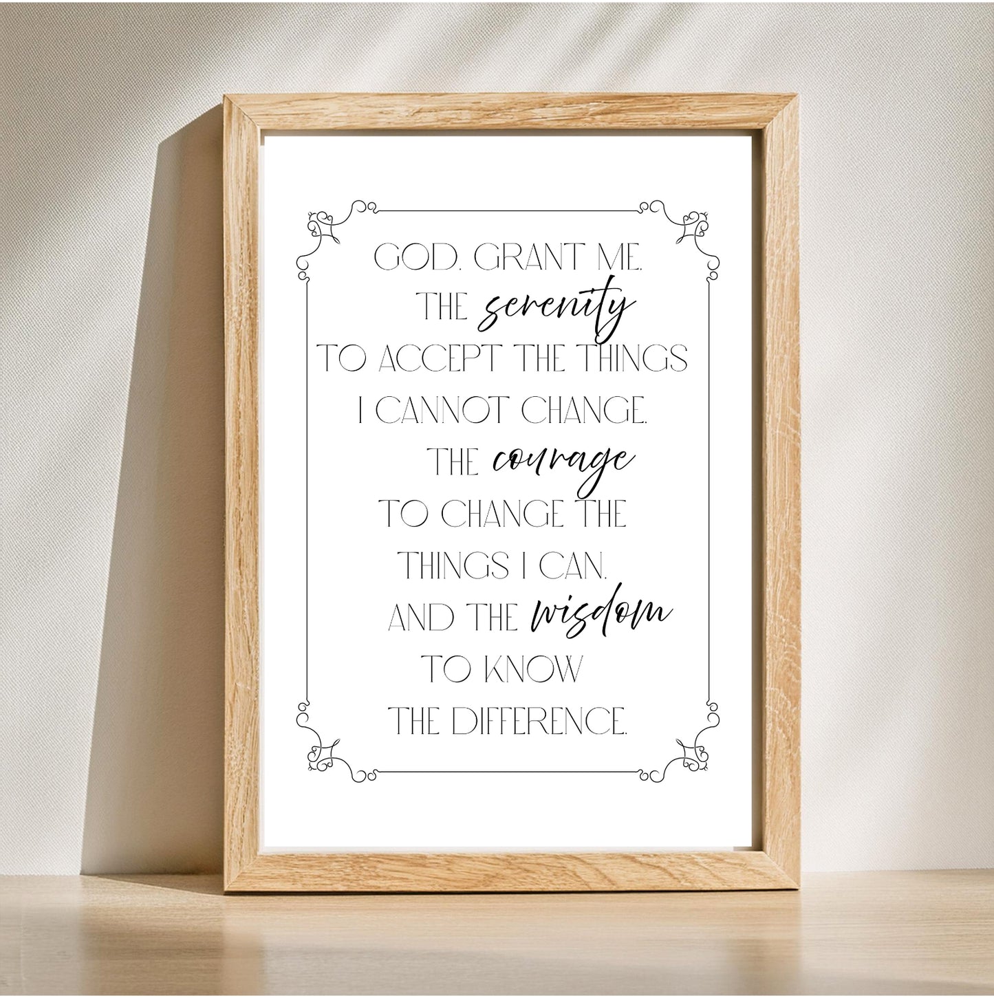 Serenity Prayer | Inspirational Wall Art or Printable Download - Auxano Life