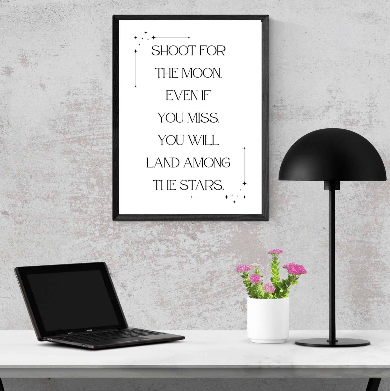 Shoot For the Moon |Inspirational Wall Art or Printable Download - Auxano Life
