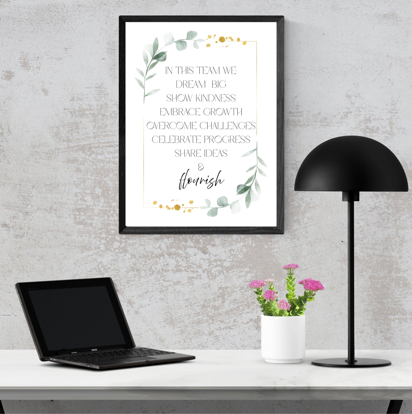 Team Motto Values | Motivational Wall Art or Printable Download - Auxano Life